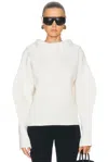 Givenchy High Neck Slashed Sweater In Ivory