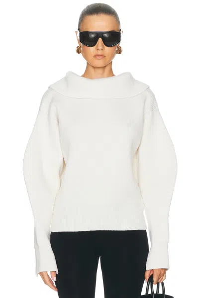 Givenchy High Neck Slashed Sweater In Ivory
