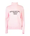 Givenchy Turtleneck Logo Wool-cashmere Sweater In Pink