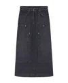 Givenchy High-rise Denim Midi Skirt In Black