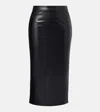 Givenchy Leather Godet-back Midi Pencil Skirt In Black