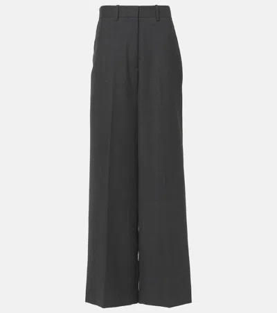 Givenchy High-rise Virgin Wool Wide-leg Pants In Grey