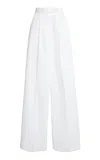 Givenchy Womens White Pleated Two-slip-pockets Wide-leg High-rise Cotton Trousers In White