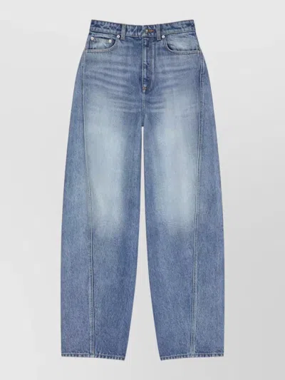 Givenchy High Waist Wide Leg Denim Trousers In Blue