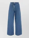 Givenchy High Waist Wide-leg Denim Trousers With Front Pleats In Blue