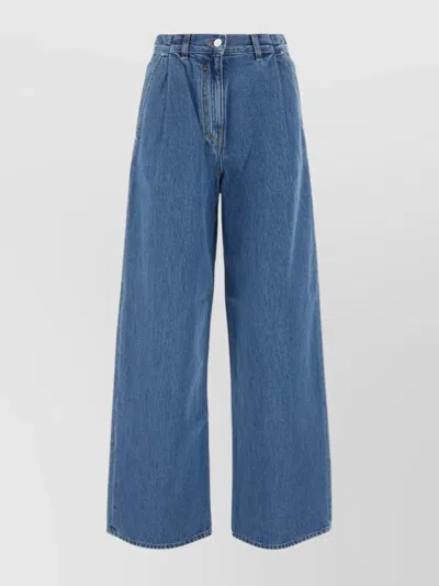 GIVENCHY HIGH WAIST WIDE-LEG DENIM TROUSERS WITH FRONT PLEATS