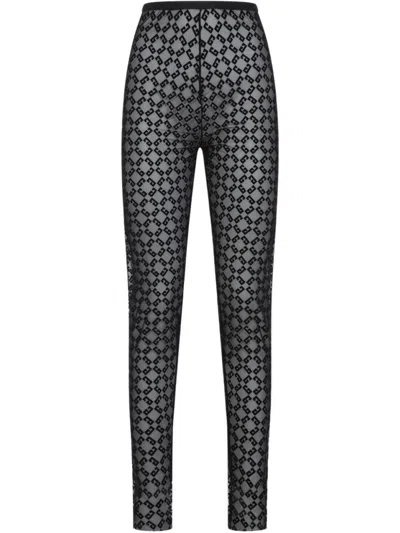 Givenchy High-waisted Black Leggings With Subtle Pattern
