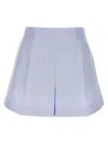 Givenchy Light Blue Embroidered Cotton Shorts In Light Blue