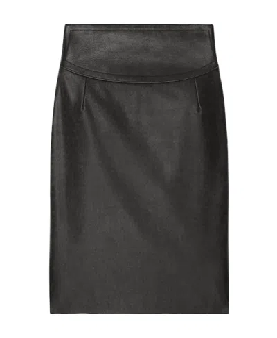 Givenchy High-waisted Leather Skirt In Black