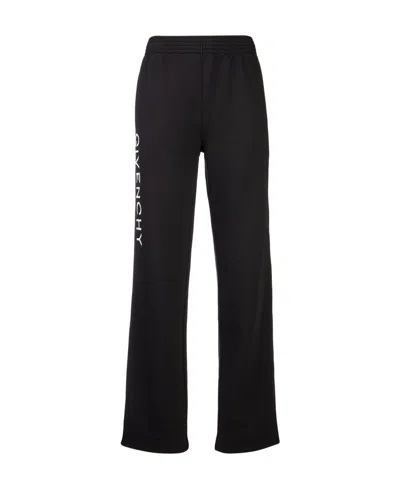 Givenchy High Waisted Logo Trousers In Black
