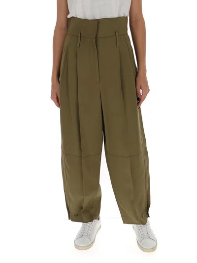 Givenchy High Waisted Military Trousers In Brown