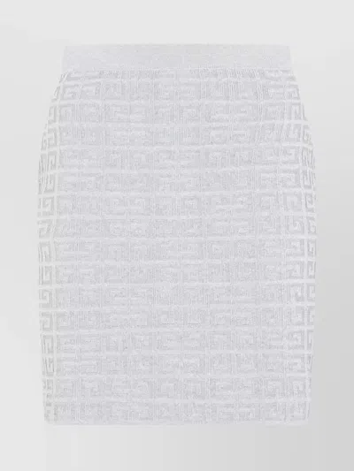 Givenchy 4g Monogram-jacquard Mini Skirt In Silver