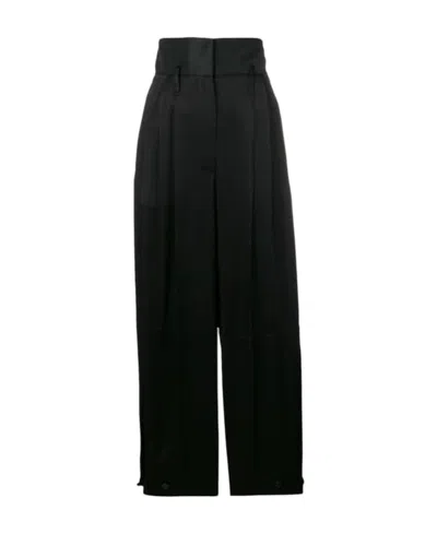 Givenchy High-waisted Satin Trousers In Black