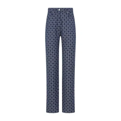 Givenchy Monogram High-waist Straight Leg Jeans In Blue