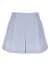 Givenchy Light Blue Embroidered Cotton Shorts In Blue