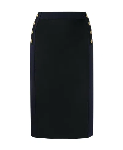 Givenchy High-waisted Two-tone Skirt In Black