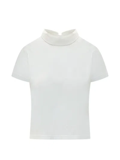 Givenchy High-neck Back-button T-shirt In White