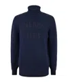 Givenchy Turtleneck Sweater In Cotton With Paris Embroidery Clothing In Blue