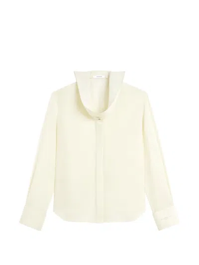 Givenchy High-neck Long-sleeve Shirt In White