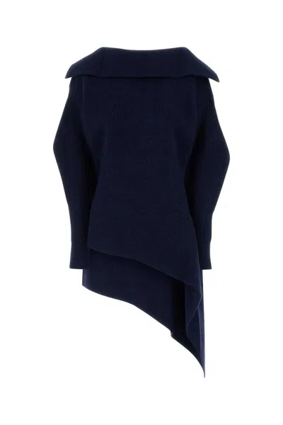 Givenchy High-neck Slashed Knit Dress In Cobaltblue
