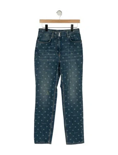 Pre-owned Givenchy High-rise Straight Leg Jeans In Blue