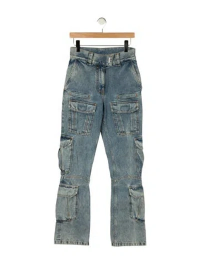 Pre-owned Givenchy High-rise Straight Leg Jeans In Blue