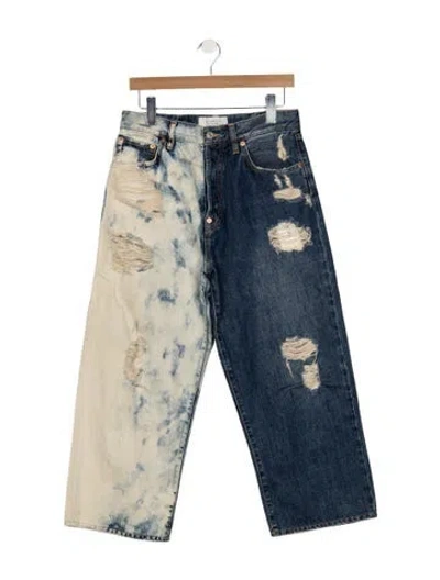 Pre-owned Givenchy High-rise Straight Leg Jeans In Blue