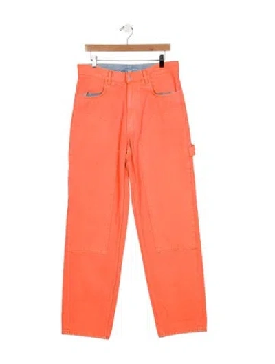 Pre-owned Givenchy High-rise Straight Leg Jeans In Orange