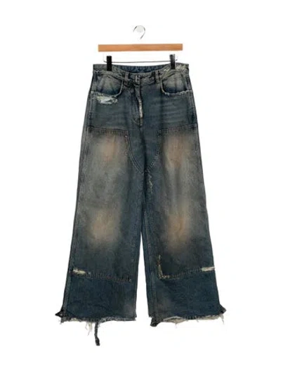 Pre-owned Givenchy High-rise Wide Leg Jeans In Blue