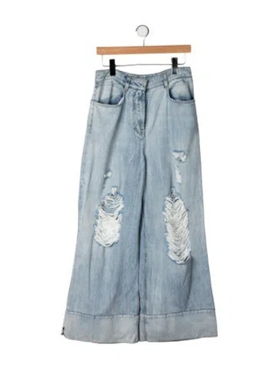 Pre-owned Givenchy High-rise Wide Leg Jeans In Blue