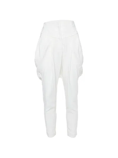 Pre-owned Givenchy High-waisted Tapered Trousers In White