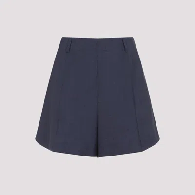 Givenchy High-waisted Wool Shorts In Blue