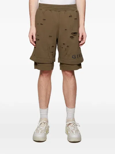 Givenchy Hole Board Shorts In Brown