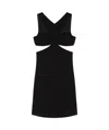 Givenchy Cut Out Dress In Crepe Satin With Rhinestones Detail In Black
