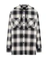 Givenchy Hooded Checked Shirt In Gray