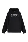 Givenchy Hooded Cotton Sweatshirt Featuring Kangaroo Pocket In Black