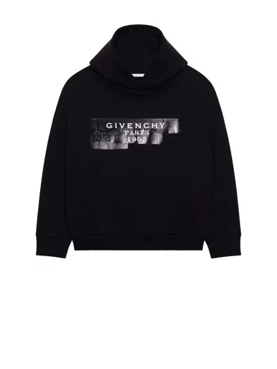 Givenchy Hooded Cotton Sweatshirt In Black