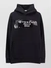 Givenchy Hooded Cotton Sweatshirt Featuring Kangaroo Pocket In Black
