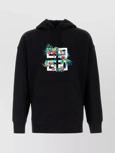 GIVENCHY HOODED COTTON SWEATSHIRT KANGAROO POCKET