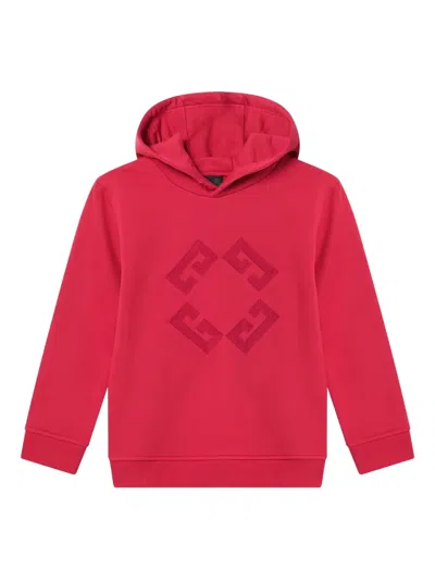 Givenchy Kids' Hooded Graphic Sweatshirt In Red