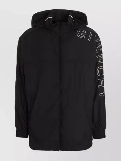 Givenchy Hooded Jacket With Elasticated Cuffs And Side Pockets In Black