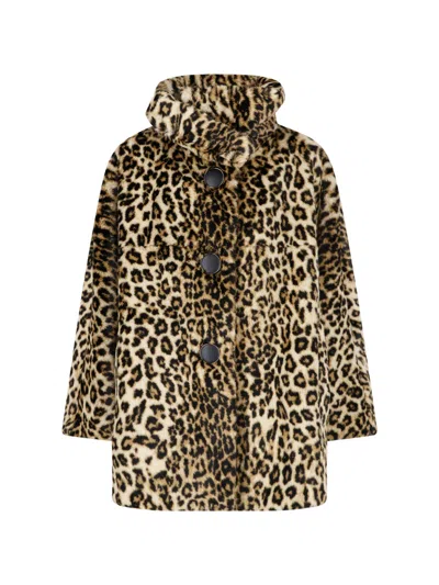 Givenchy Hooded Leopard Print Coat In Animal Print