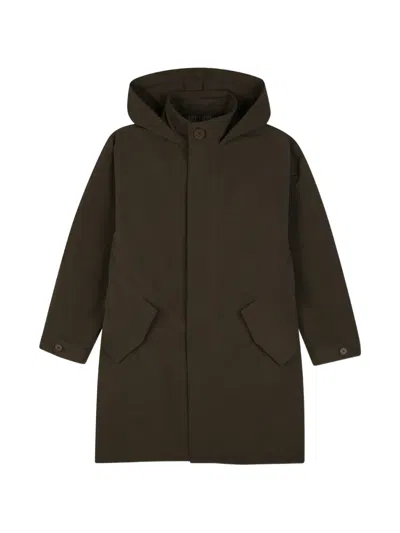 Givenchy Kids' Hooded Logo-print Trench Coat In Blue