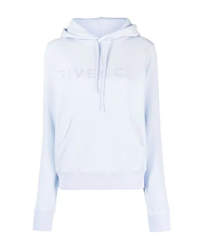 Givenchy Hooded Long-sleeved Sweater In Blue