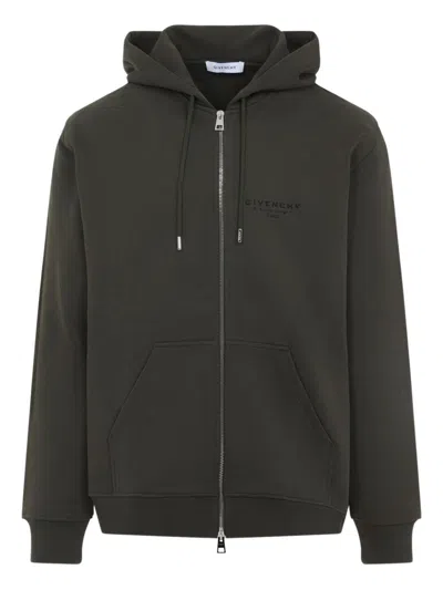 Givenchy Hooded Neckline Zip Fastening Long Sleeve Sweater For Men In Multi
