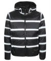 Givenchy Hooded Stripe-pattern Jacket In Black