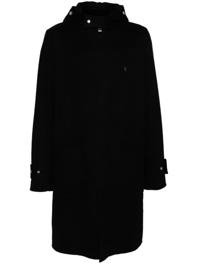 Givenchy Hooded Single-breasted Coat In Black