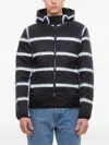 Givenchy Hooded Stripe-pattern Jacket In Black