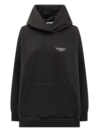 Givenchy Hooded Sweatshirt In Fabric In Black