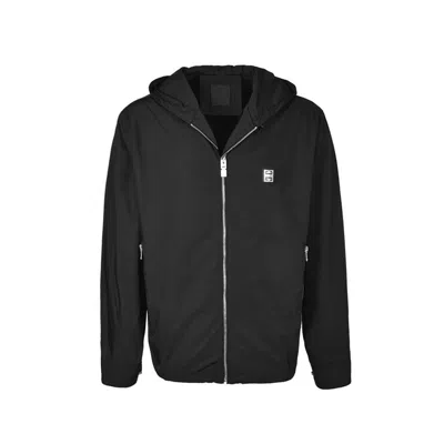 Givenchy Hooded Windbreaker Jacket In Black